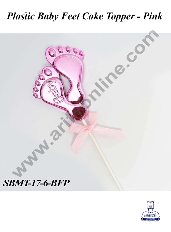 CAKE DECOR™ Plastic Pink Baby Feet Cake Topper | Baby Shower Theme - 1 piece