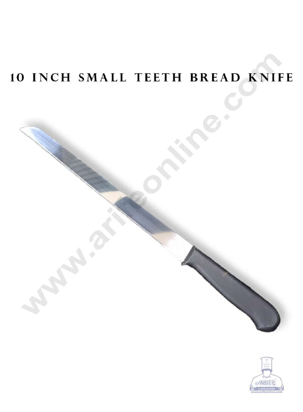 CAKE DECOR™ 10" Small Teeth Black Handle Bread Knife | Cake Slicer