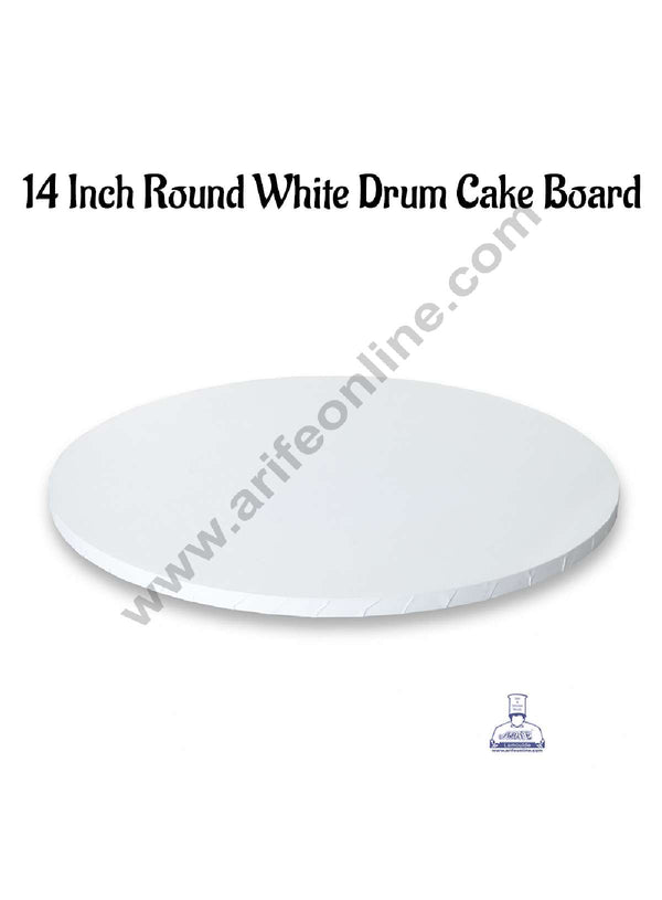 CAKE DECOR™ White Round Drum Cake Board Cake Base - 14 inch