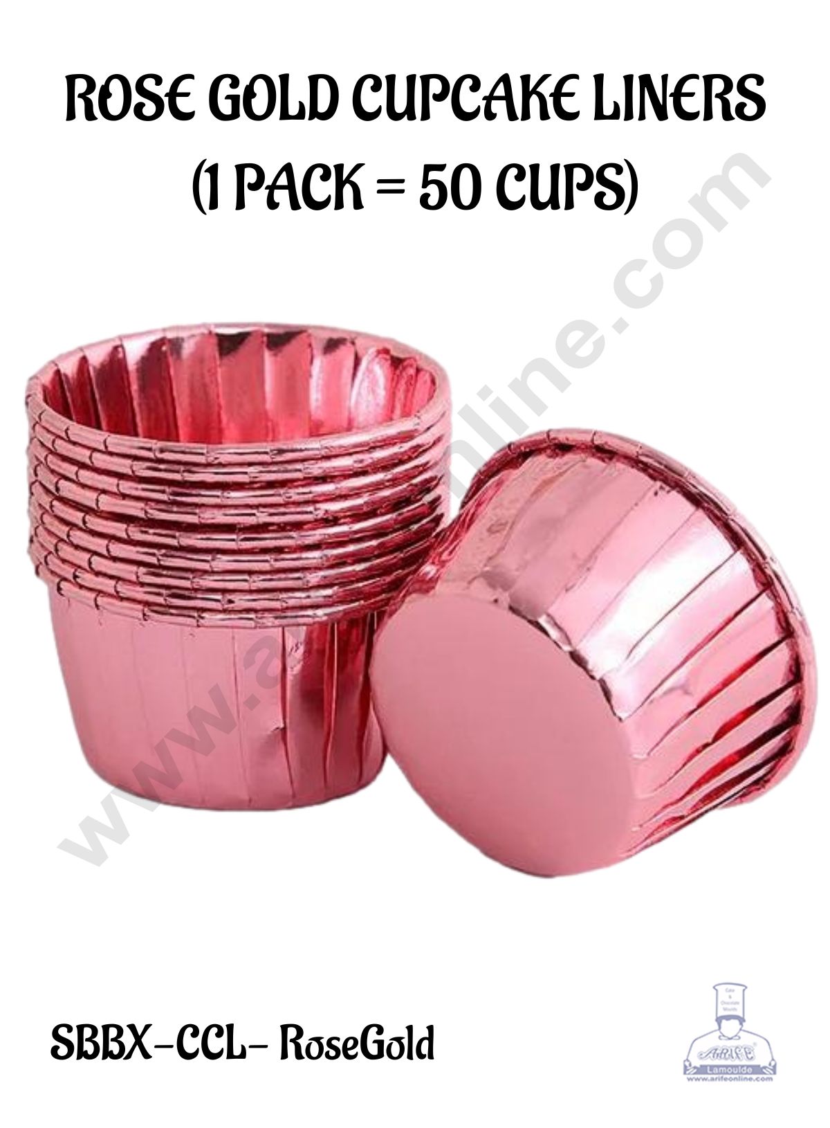 CAKE DECOR™ Rose-Gold Aluminium Foil Paper Cupcake Liner │ Baking