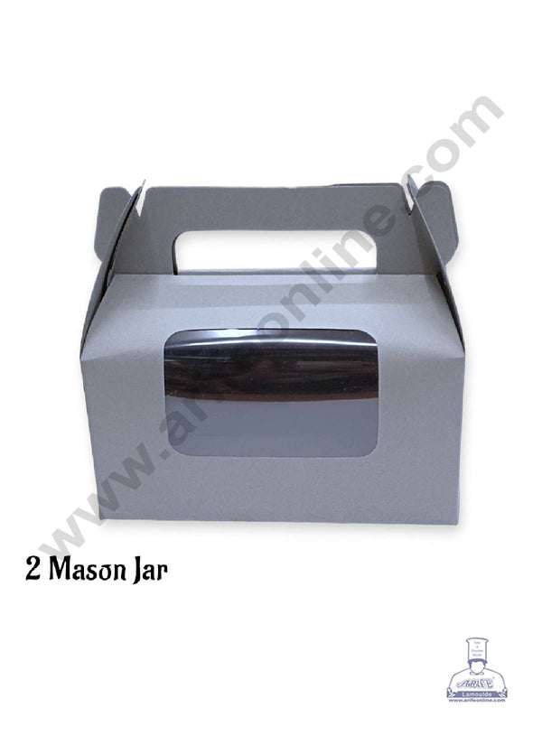 CAKE DECOR™ Grey 2 Mason Jar Paper Carry Bags - Medium (10 Pcs)