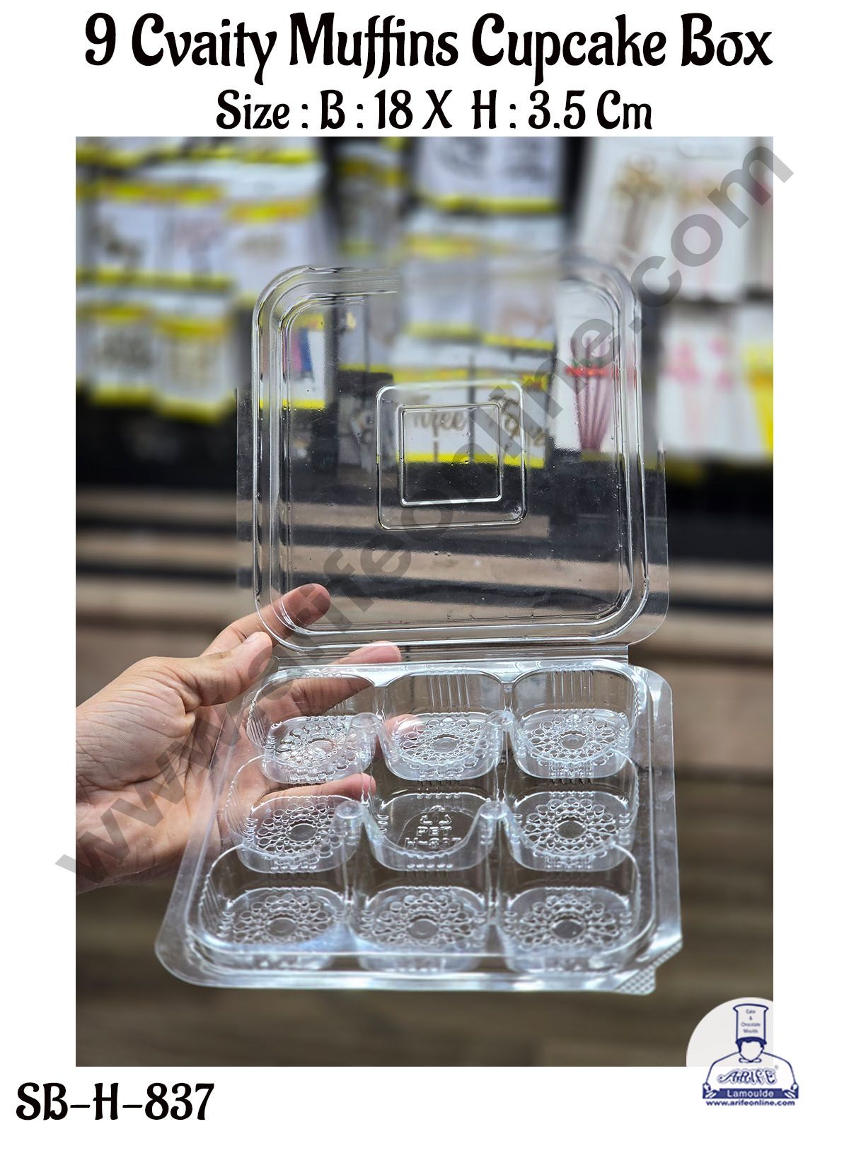 CAKE DECOR™ PVC Cavity Muffin Cupcake Box Cube Box Dessert Package (5 Pcs Pack)