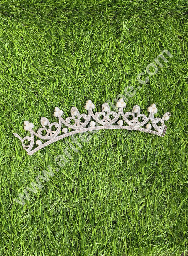 CAKE DECOR™ Plastic Crown Topper For Cake And Cupcake Decorations - Silver