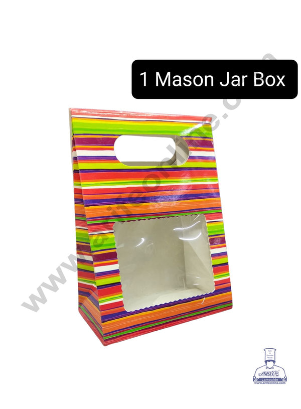 Cake Decor 1 Mason Jar Paper Carry Bags Printed- 03 Small (10 Pcs)