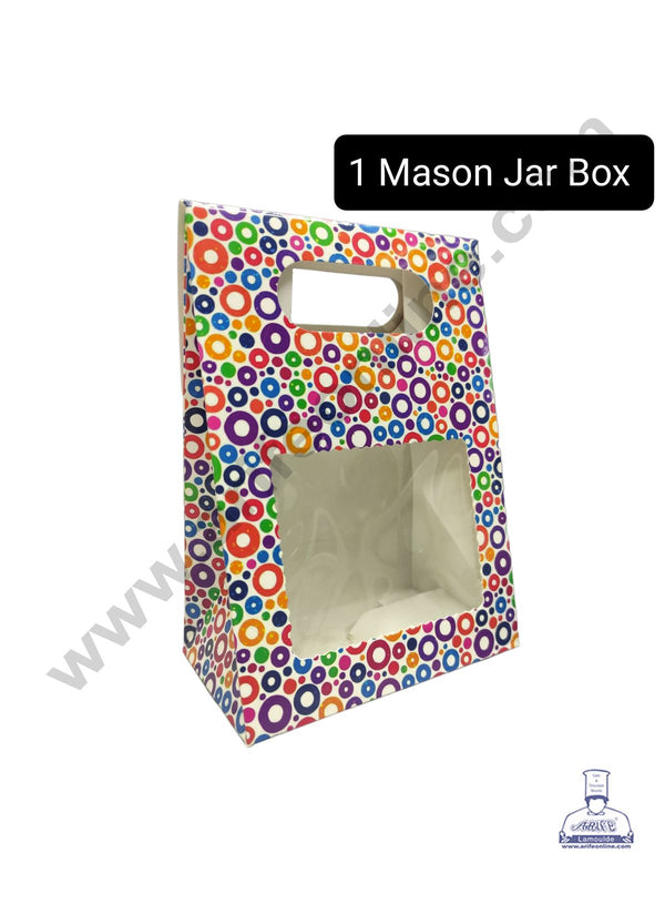 Cake Decor 1 Mason Jar Paper Carry Bags Printed- 02 Small (10 Pcs)