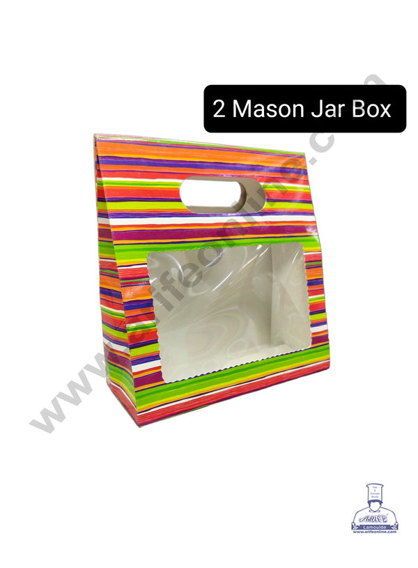 Cake Decor 2 Mason Jar Paper Carry Bags Printed - 03 Medium (10 Pcs)