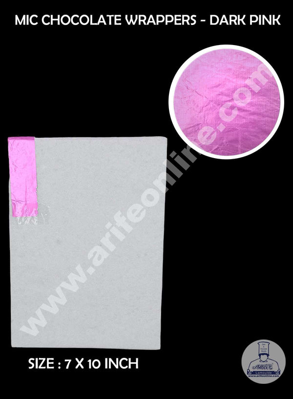 CAKE DECOR™ MIC Aluminum Foil Chocolate Wrapper - Dark Pink (7x10 Inch)