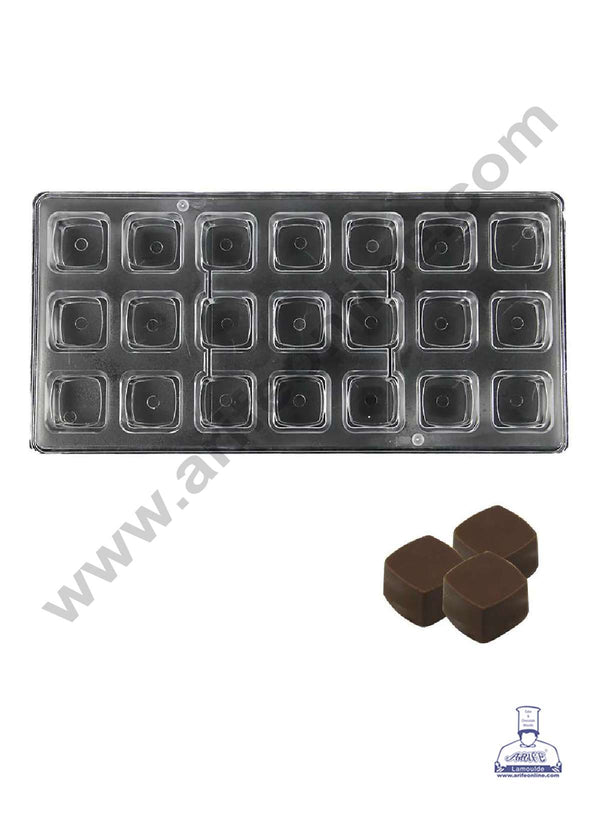 FineDecor 21 Cavity Square Shaped Polycarbonate Chocolate Mold - ( FD-3425 )