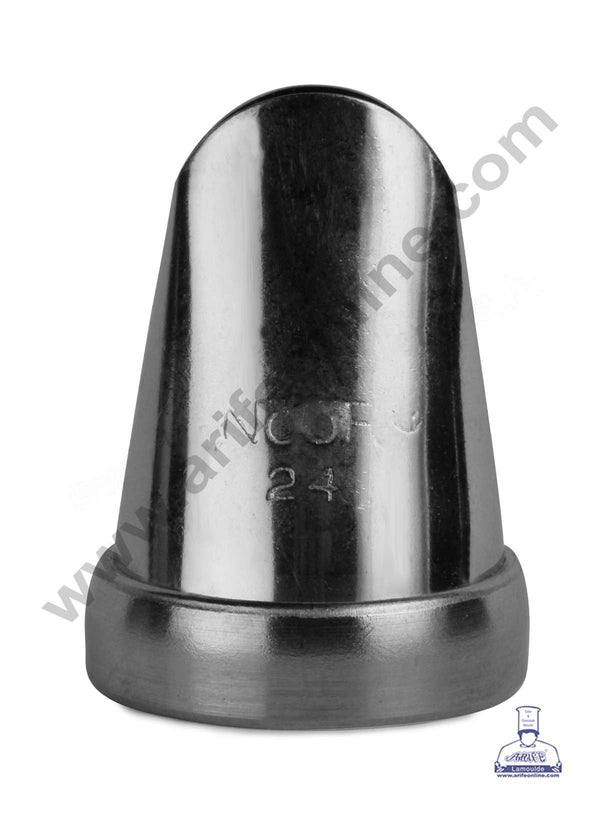 CAKE DECOR™ Small Noor Nozzle - No. 24 Frill | Border Ribbon Design Piping Nozzle with Collar Ring