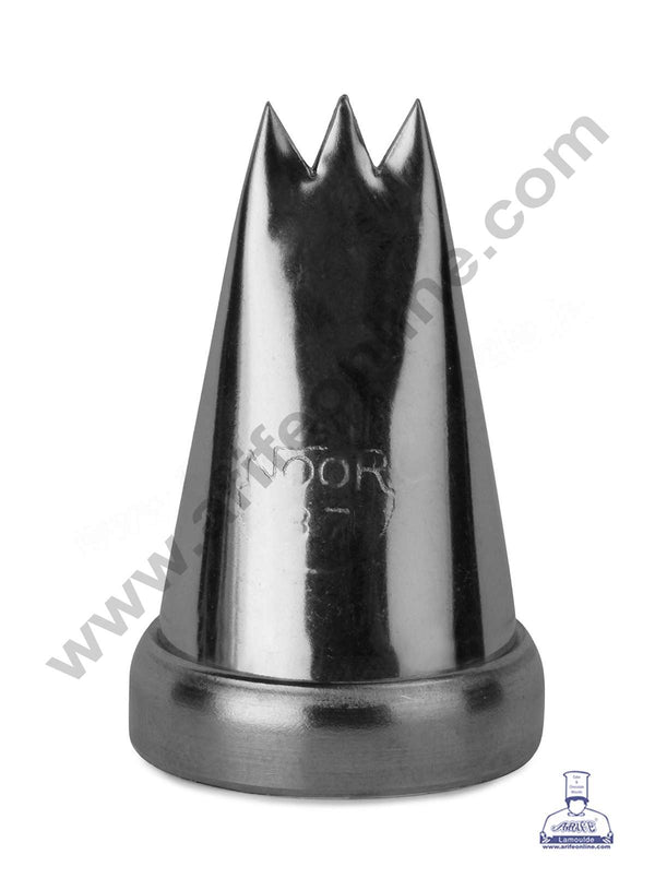 CAKE DECOR™ Medium Noor Nozzle - No. 37 Fancy Band Ribbon Design Piping Nozzle with Collar Ring