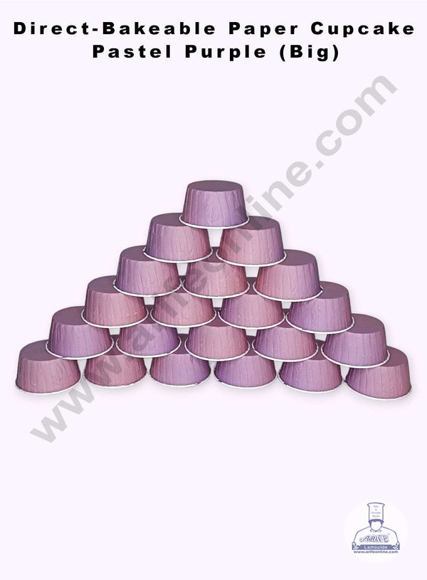 CAKE DECOR™ Pastel Purple Gradient Direct Bake-able Paper Muffin Cups - Big (50 Pcs)