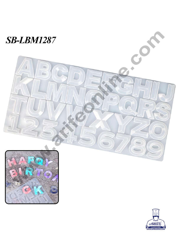 CAKE DECOR™ 3D Upper Case Letters & Numbers Silicone Mould | jelly & Candy Mould | Resin Mould