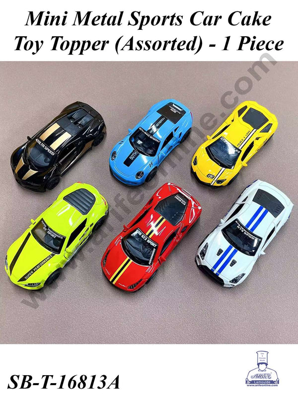CAKE DECOR™ 1 Piece Mini Metal Sports / Racing Car Cake Toy Topper | Decoration Figurines | Assorted - (SB-T-4312C)