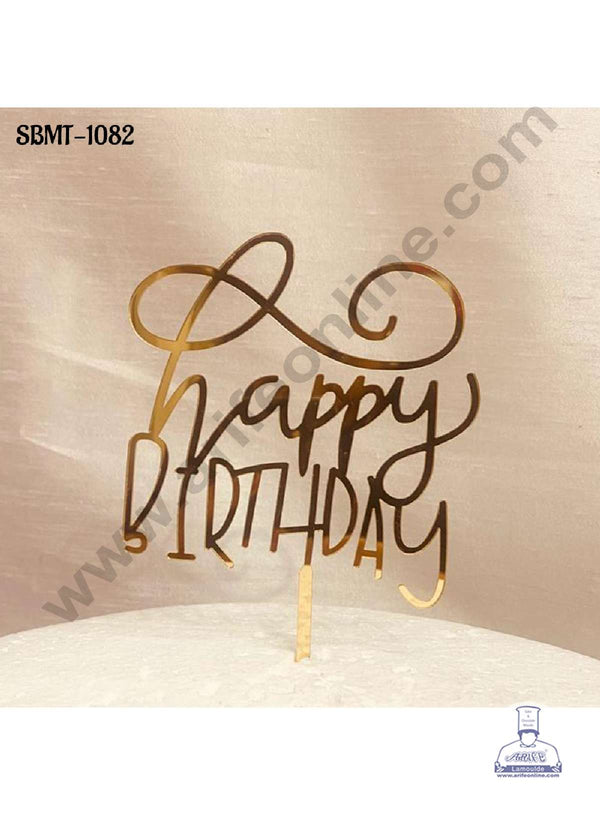 CAKE DECOR™ 5 inch Acrylic Happy Birthday Cake topper Cake Decoration (SBMT-1082)