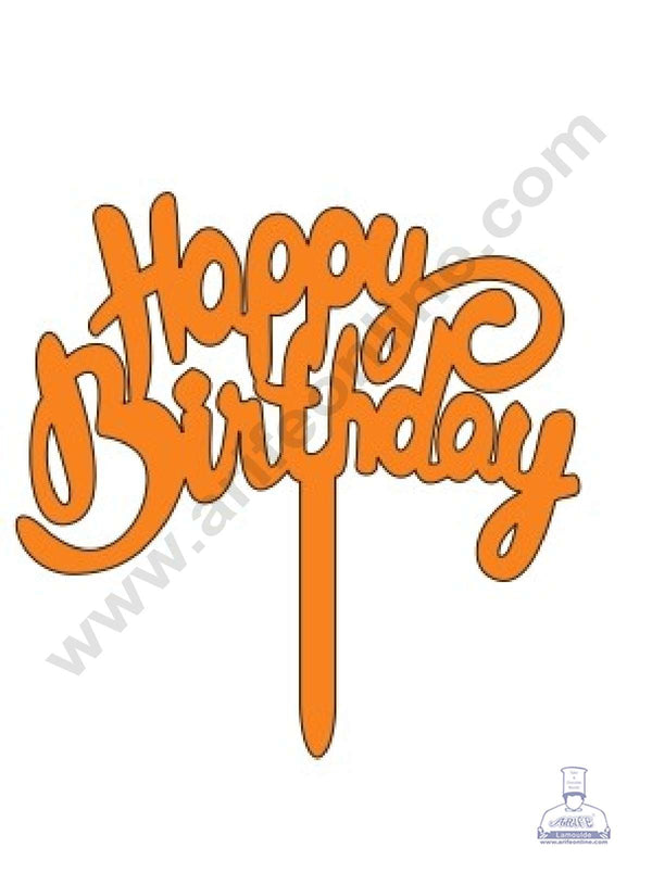 CAKE DECOR™ 3 Inch 10 pcs Golden Acrylic Cake Topper -Simple Happy Birthday ( SBMT-3INCH-15 )
