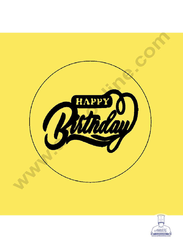 CAKE DECOR™ Acrylic Simple Happy Birthday Coin Topper for Cake and Cupcakes ( SBMT-Coin-047-N )