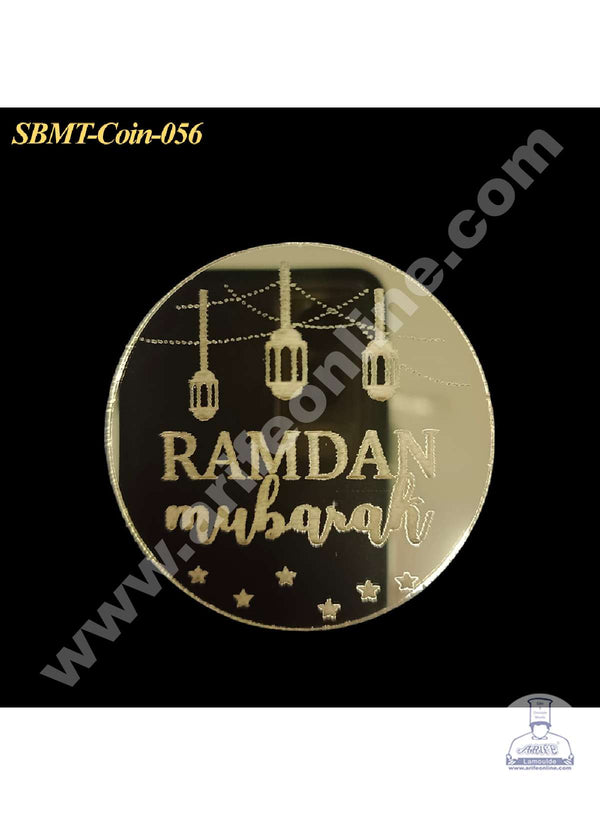 CAKE DECOR™ Acrylic Ramadan Mubarak Coin Topper for Cake and Cupcakes ( SBMT-Coin-056 )