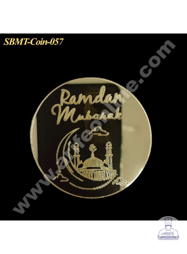 CAKE DECOR™ Acrylic Ramadan Mubarak Coin Topper for Cake and Cupcakes ( SBMT-Coin-057 )