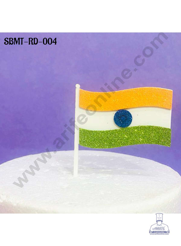 CAKE DECOR™ 5 inch Acrylic INDIA Flag Republic Day Theme Cake Topper (SBMT-RD-004)