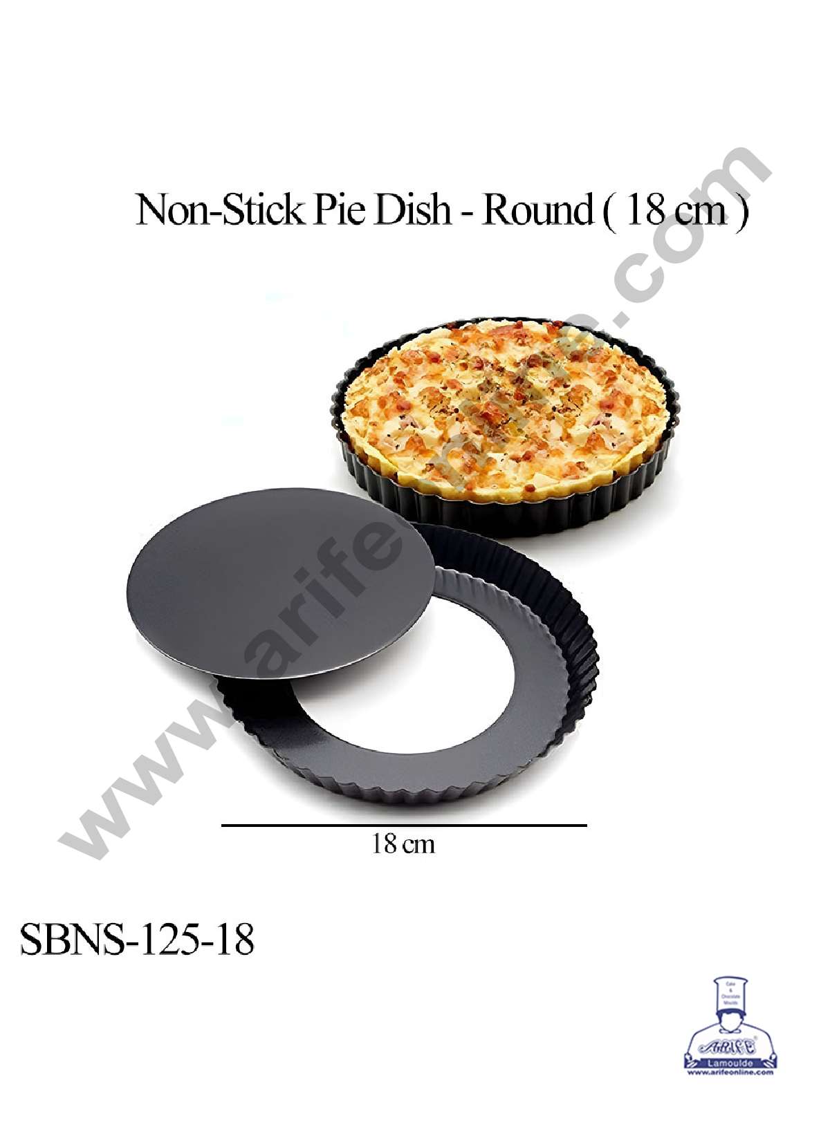 Non Stick Individual Pie Moulds CAKE DECOR™ 18 Cm Non Stick Round