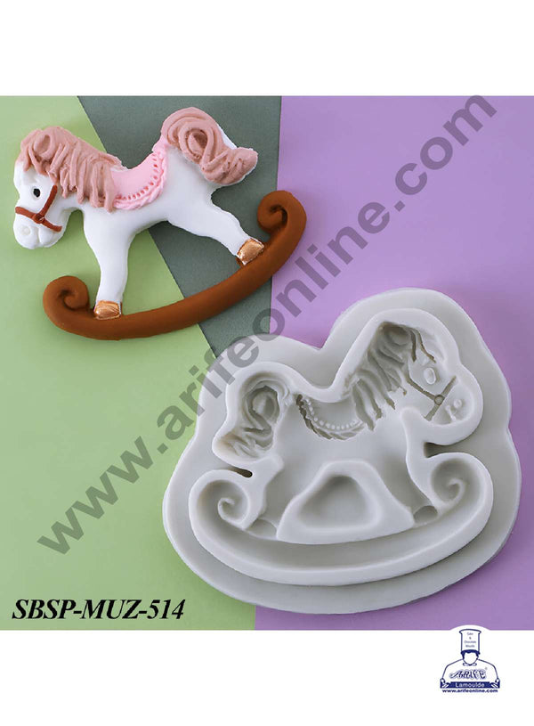 CAKE DECOR™ 1 Cavity Rocking Horse Silicone Fondant mould | Cake Decoration - (SBSP-MUZ-514)