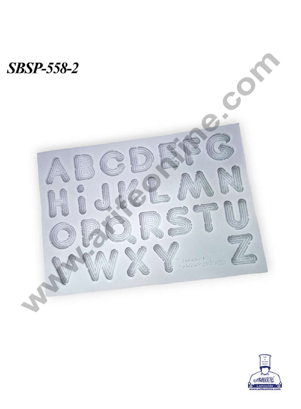 CAKE DECOR™ Textured Uppercase Letters Silicone Fondant mould | Cake Decoration - (SBSP-558-2)