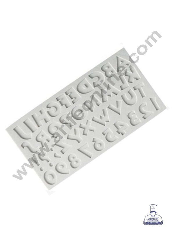 CAKE DECOR™ Uppercase Alphabet Numbers & Special Characters Shape Silicone Fondant Mold Silicon Marzipan Mould SBSP-A10ZM