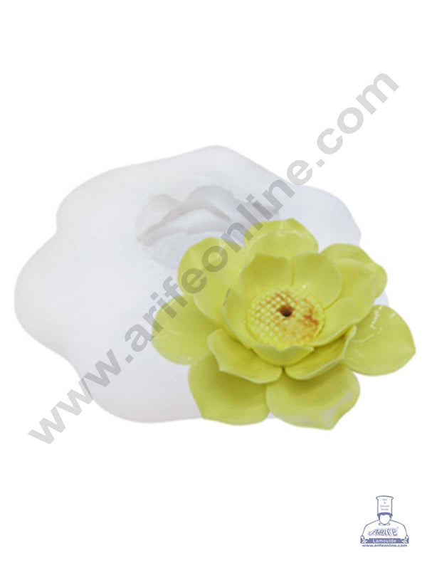 CAKE DECOR™ 3D Silicon 1 Cavity Jade Lotus Peony Flower Silicon Candle Moulds, Silicon Soap Mould, Handmade Soap Candy Making SBSP-DYF6494