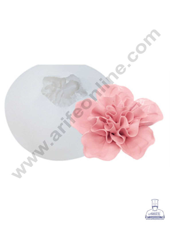 CAKE DECOR™ 3D Silicon 1 Cavity Ruffled Petal Peony Flower Silicon Candle Moulds, Silicon Soap Mould, Handmade Soap Candy Making SBSP-DYF6500