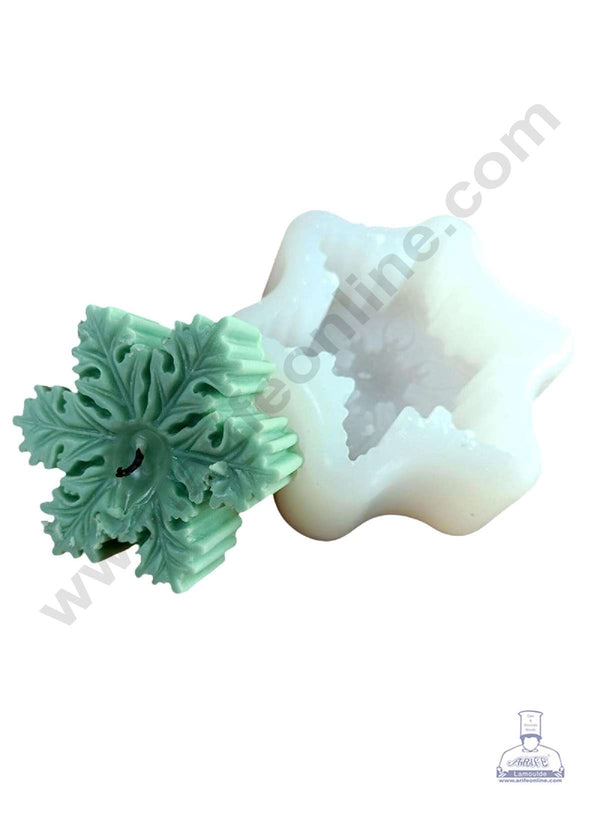 CAKE DECOR™ 3D Silicon Snowflake Mould Candle Mould Soap Mould DIY Mould Christmas Silicone Soap Mould - SBSP-DYF6583