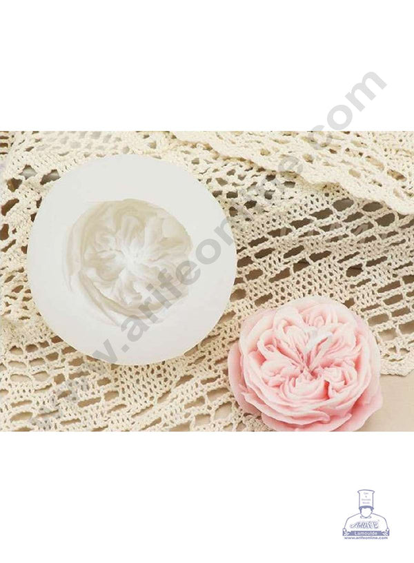 CAKE DECOR™ 3D Silicon 1 cavity Austin Rose Flower Buttercup Mould Silicone Candle Mould, Soap Mould SBSP-DYF6618