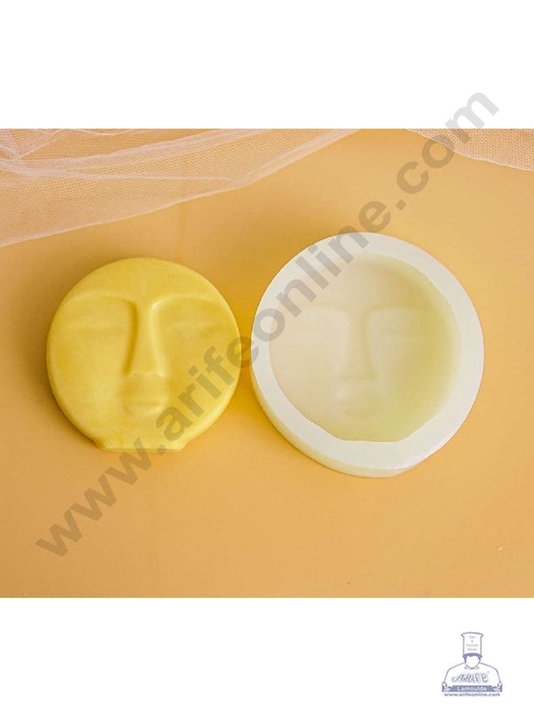 CAKE DECOR™ 3D Silicon 1 cavity Abstract Face Shaped Mould, Silicone Candle, Soap, Epoxy Mould Cake Decoration SBSP-DYF6636