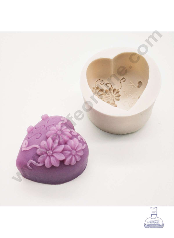 CAKE DECOR™ 3D Silicon 1 cavity Heart Love Rose Flower Mould, Silicone Candle, Soap, Epoxy Silicone Mould Cake Decoration SBSP-DYF6801