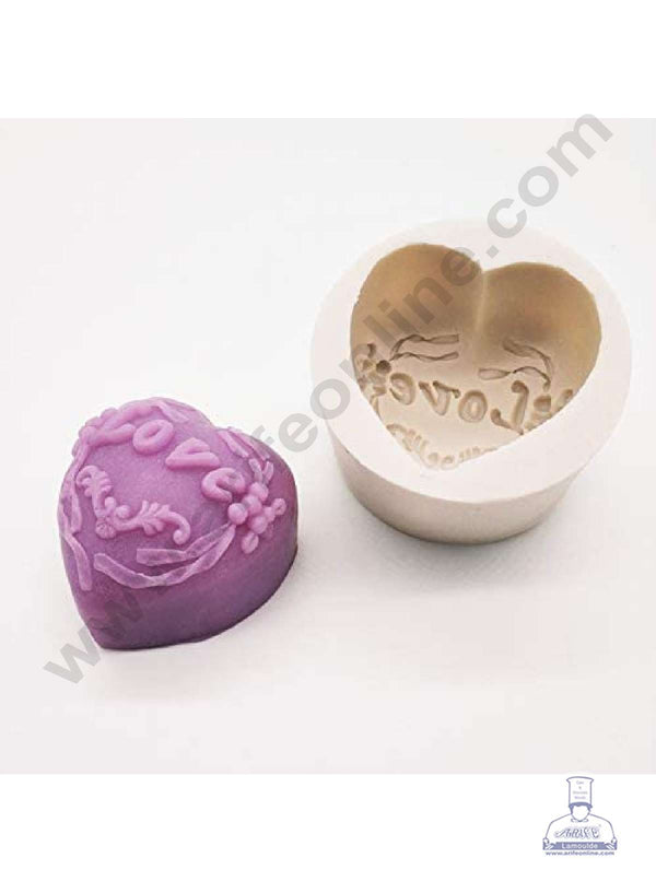 CAKE DECOR™ 3D Silicon 1 cavity Heart Love Rose Flower Mould, Silicone Candle, Soap, Epoxy Silicone Mould Cake Decoration SBSP-DYF6803