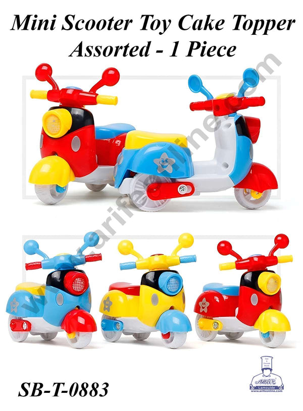 CAKE DECOR™ 1 Piece Mini Scooter Vehicle Cake Toy Topper | Decorations Figurines - Assoretd Color (SB-T-0883)