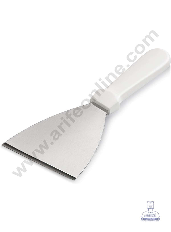 CAKE DECOR™ White Handle Scraper Stainless Steel Scraper ( 24.5 cm )