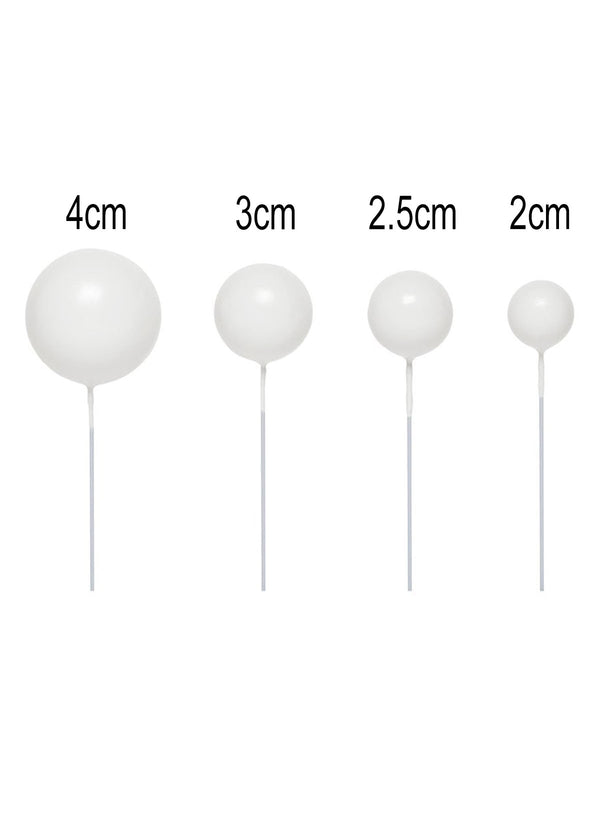 CAKE DECOR™ White Faux Balls Topper For Cake and Cupcake Decoration - ( 20 pcs Pack )