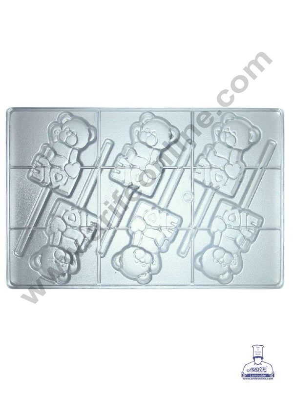 FineDecor 6 Cavity Teddy With Love Polycarbonate Chocolate Mold - ( YBS-206 )