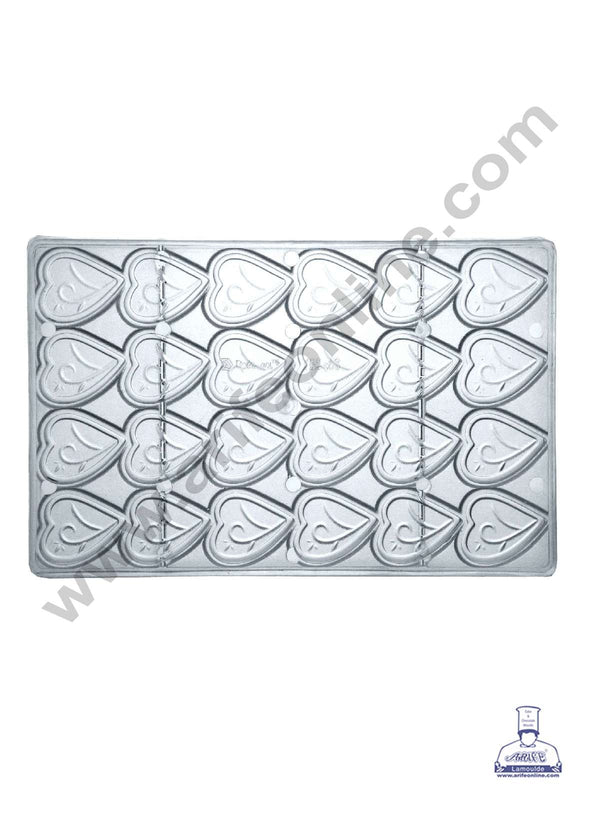 FineDecor 24 Cavity Heart Shape Polycarbonate Chocolate Mold - ( YBS-089 )