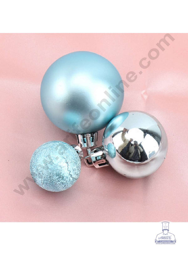 CAKE DECOR™ 3 Piece Blue Faux Ball Toppers For Cake and Cupcake Decoration - (3pcs Pack)