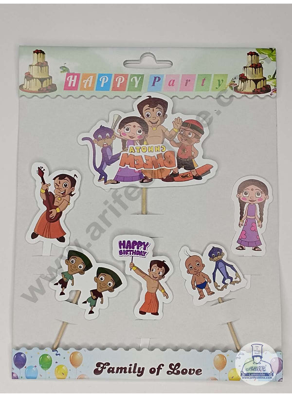 CAKE DECOR™ 6 pcs Chhota Bheem Theme Paper Topper For Cake And Cupcake