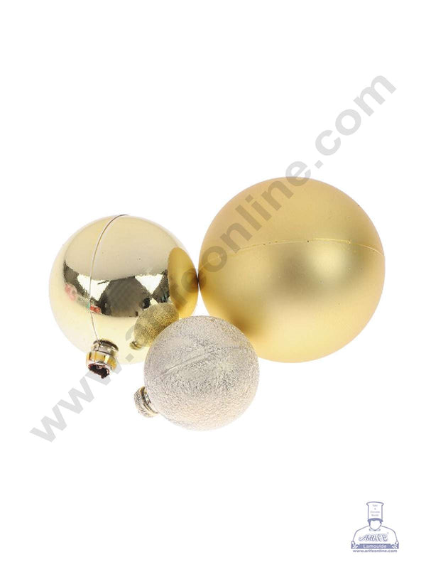 CAKE DECOR™ 3 Piece Golden Faux Ball Toppers For Cake and Cupcake Decoration - (3pcs Pack)