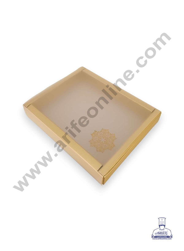 CAKE DECOR™ 12 Cavity Chocolate Box with Sliding Cover & Cavity ( 10 Piece Pack ) - Gold
