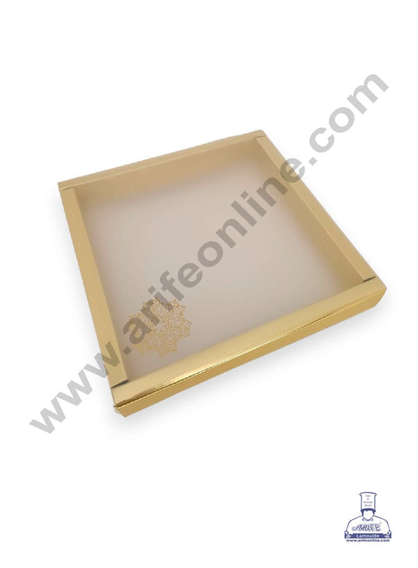 CAKE DECOR™ 16 Cavity Chocolate Box with Sliding Cover & Cavity ( 10 Piece Pack ) - Gold