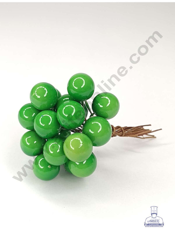 CAKE DECOR™ Green Pearl Faux Ball Toppers For Cake and Cupcake Decoration - (20pcs Pack)