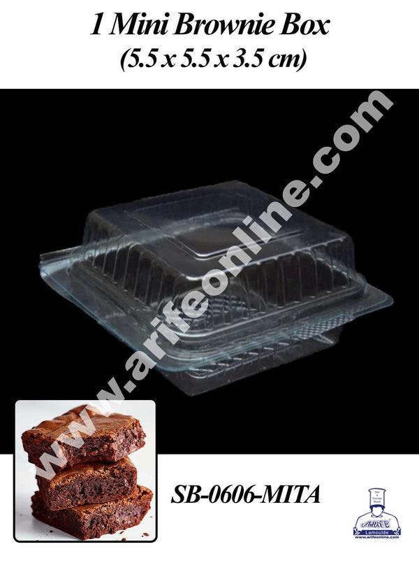 CAKE DECOR™ PVC 1 Mini Brownie Box | Mini Fudge Box | Mini Dessert Package - (5 Pcs Pack)