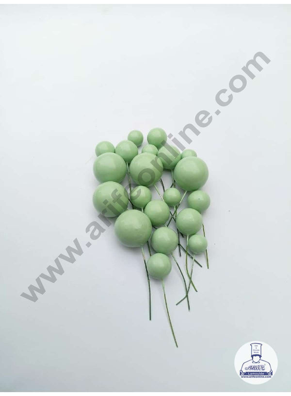 CAKE DECOR™ Mint Green Faux Balls Topper For Cake and Cupcake Decoration - 20 pcs Pack ( SB-MintGBall-20 )