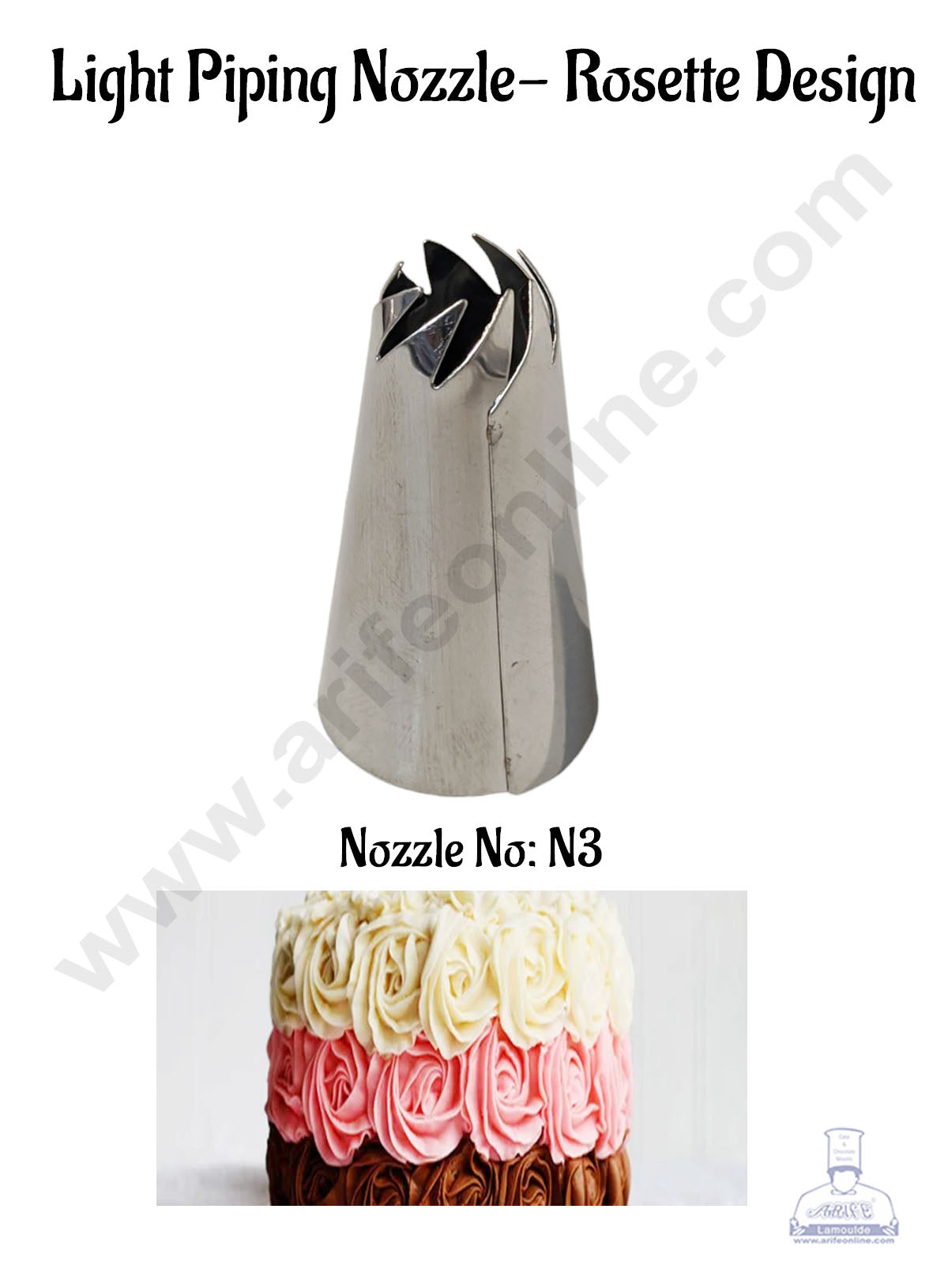CAKE DECOR™ Light Piping Nozzle N3- Rosette Design