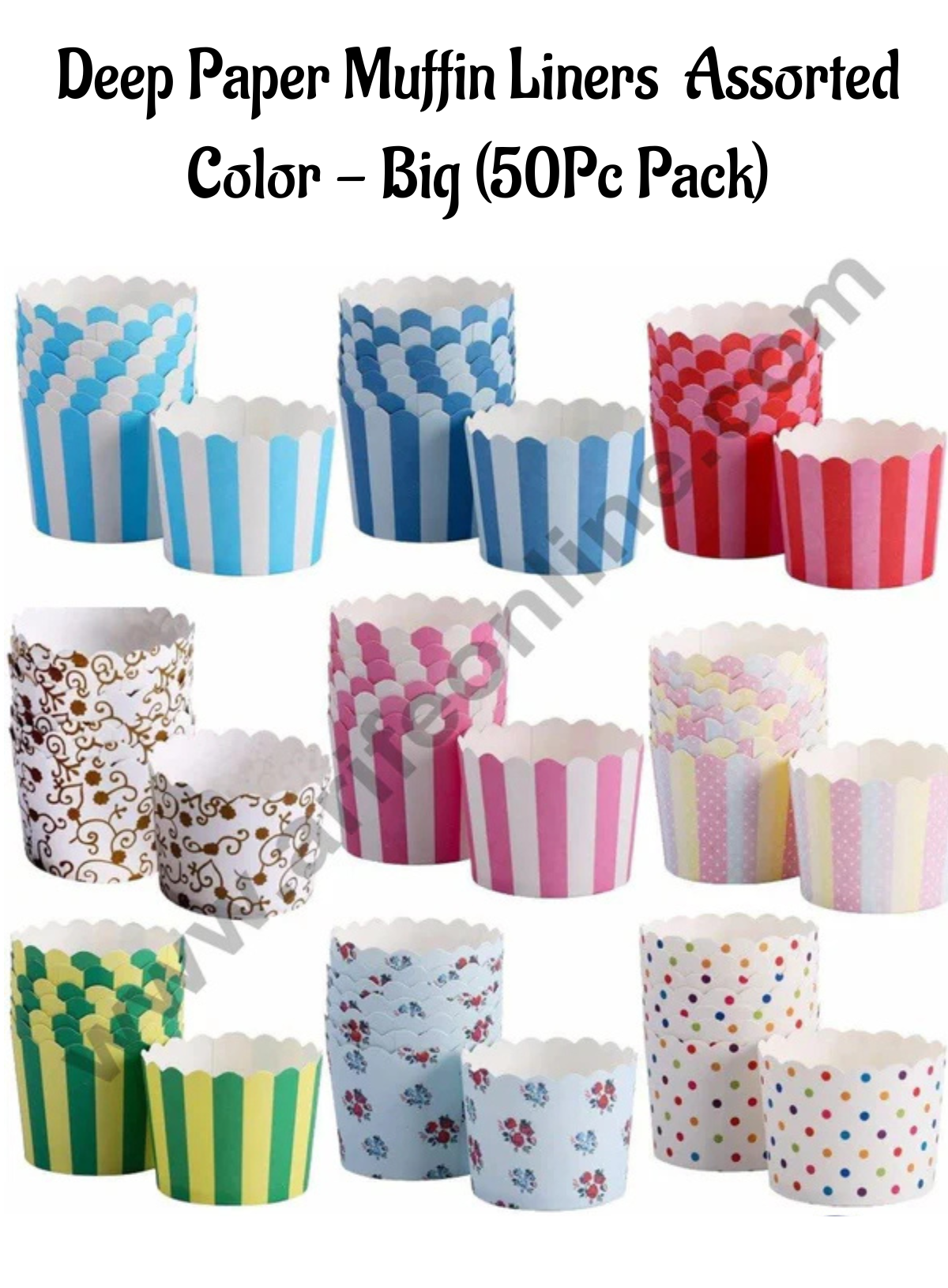 Cake Decor Deep Paper Muffin Cupcake Baking Cups Cupcake Cup Liner  Assorted Color Big (50Pcs Pack)