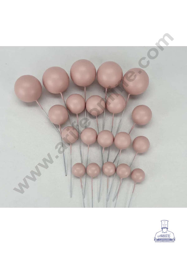 CAKE DECOR™ Nude Pink Faux Balls Topper For Cake and Cupcake Decoration - ( 20 pcs Pack )